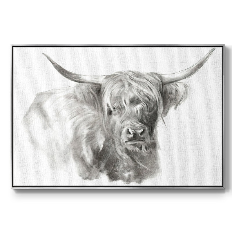 "Soft Focus Highland Catt I", reproduction d'art sur toile, H 27 po x l 41 po x P 2 po, Argent