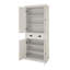Armoire de rangement pour garde-manger de 71 po, avec 4 portes, tiroir, 2 tablettes réglables, armoire autoportante pour le salon de la salle à manger, buanderie - blanc