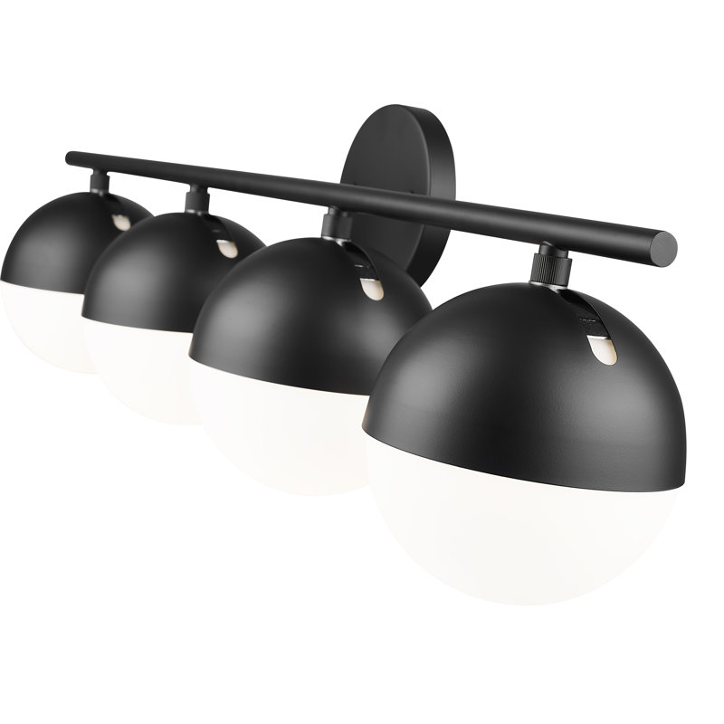 Meuble-lavabo 4 lumières 32,25 po Trombetta, Noir mat