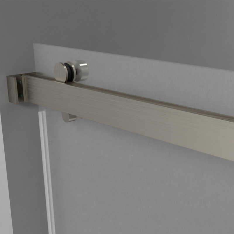 Porte de baignoire coulissante double sans cadre de 56 à 60 po x H 60 po avec verre trempé de 3/8 po, Nickel brossé