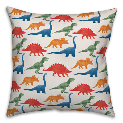 Housse et insert de coussin carré à motif de dinosaure 