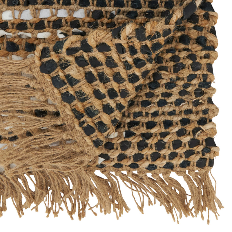 Rustic Two-Tone Leather Table Runner