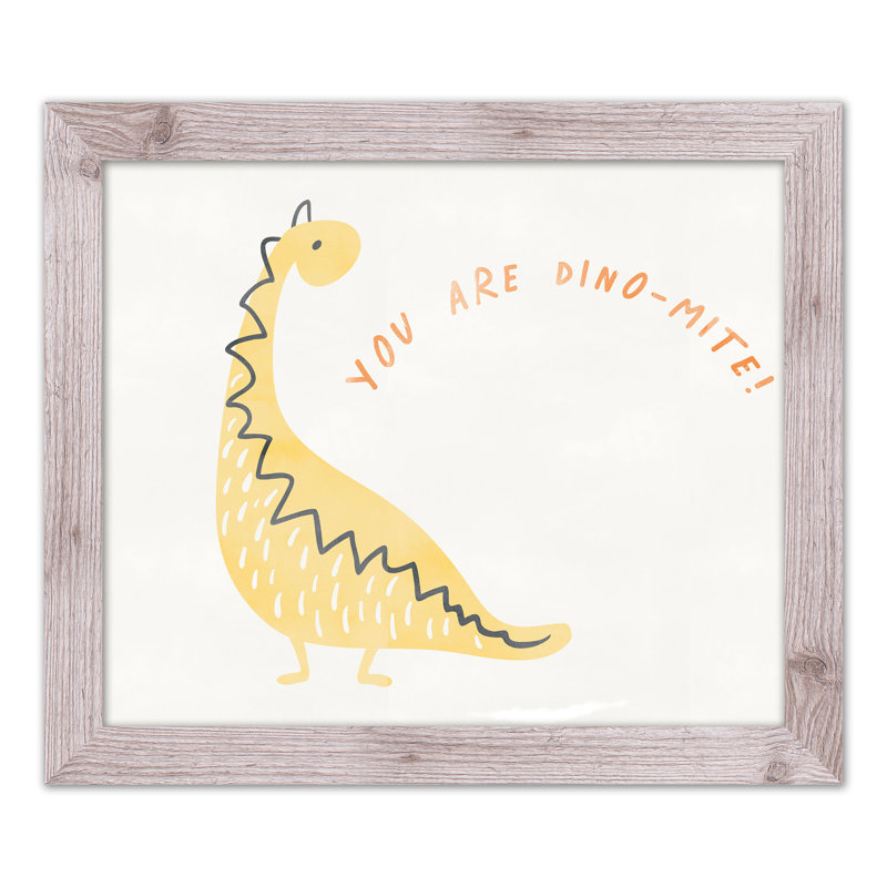 "It's Dino Mite", art encadré, H 24 po x l 20 po x P 0,75 po, Cadre blanc