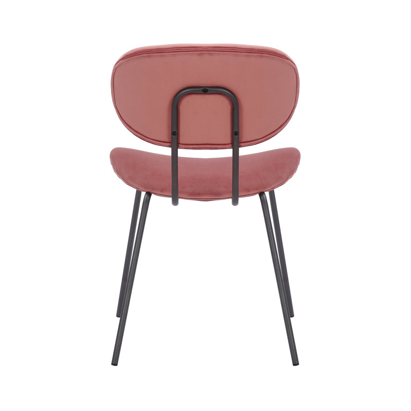 17.52'' H Velvet Upholstered Stacking Side Chair, Pink