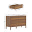 Commode d'appoint 6 tiroirs avec pieds en bois d'hévéa