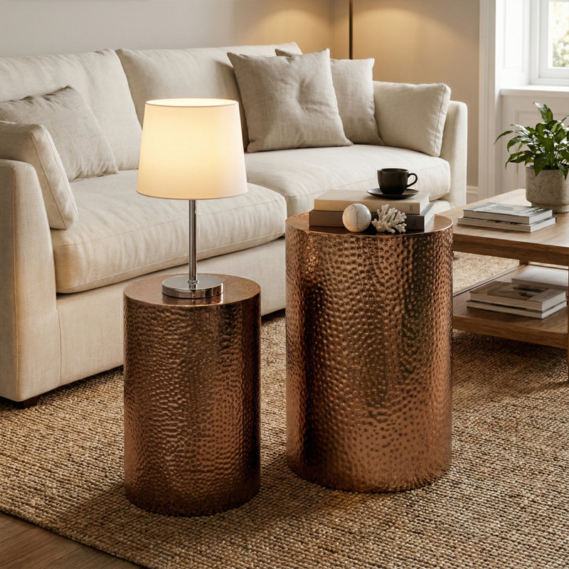 2-Piece Living Room End Side Accent Table