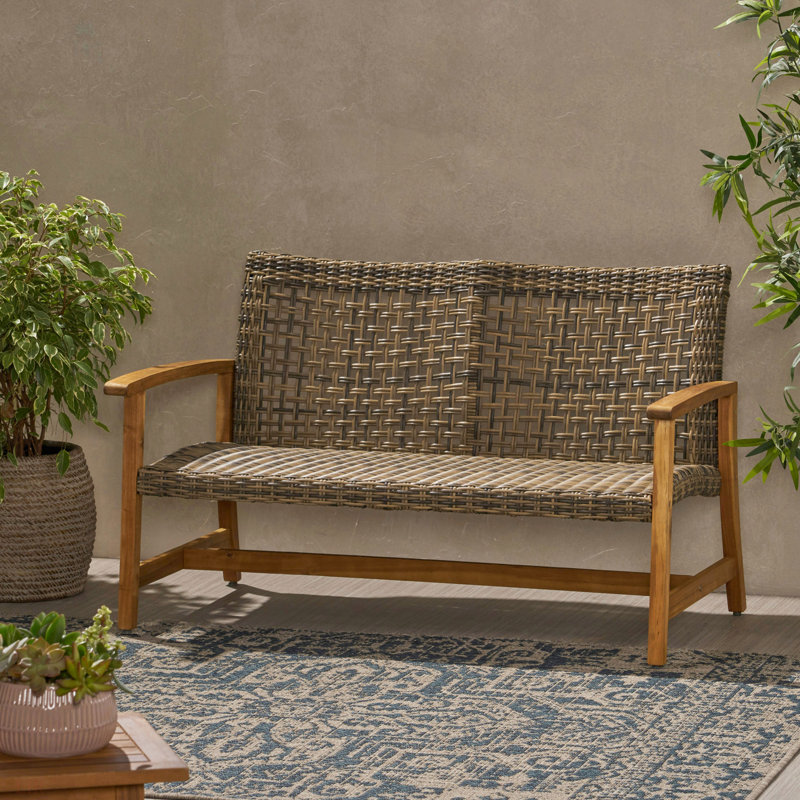 Genola WOOD + WICKER LOVESEAT
