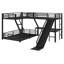 Lit superposé en L avec lit mezzanine, glissade et ports USB-1217915829