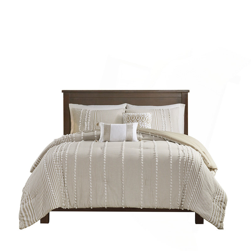 Ensemble d'édredon en fil de coton 3 pièces pour lit double / grand