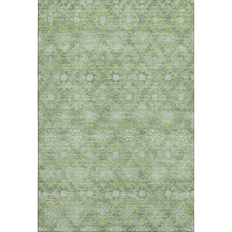 Premium Machine Washable Crestover AMF1858 Lattice Rug, Rectangle 8' x 10'