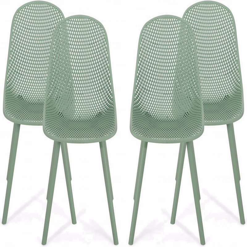 Set Of 4 Outdoor Patio Chair, Green