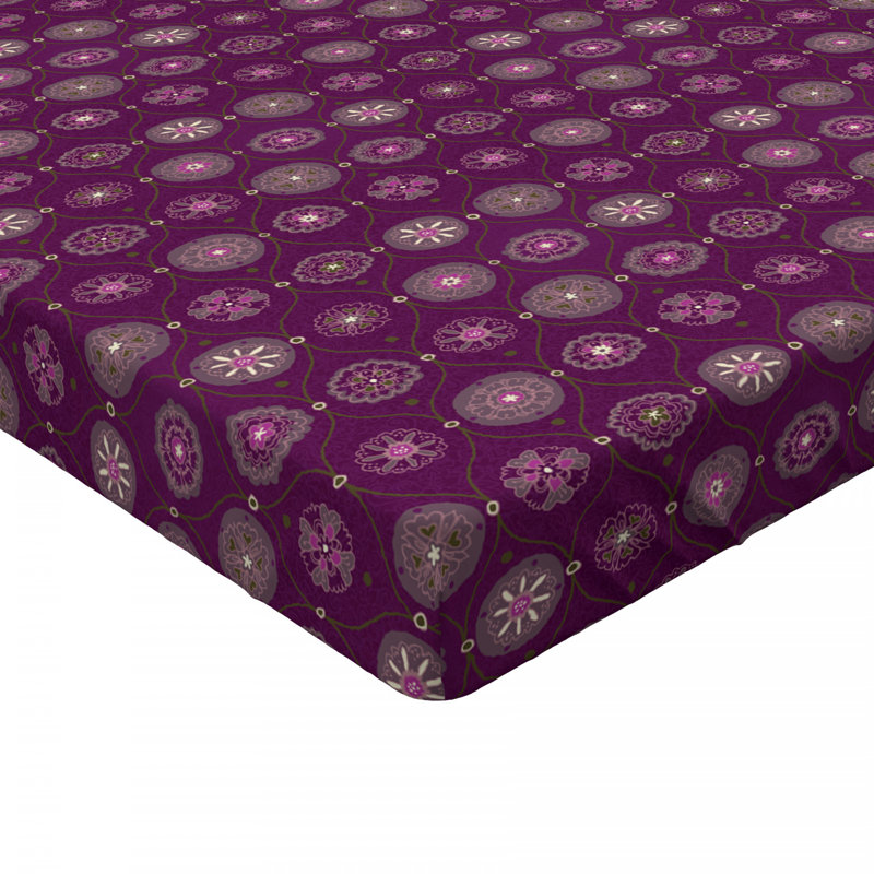 Oriental Microfiber Polka Dots Fitted Sheet, Full/Double Fitted Sheet