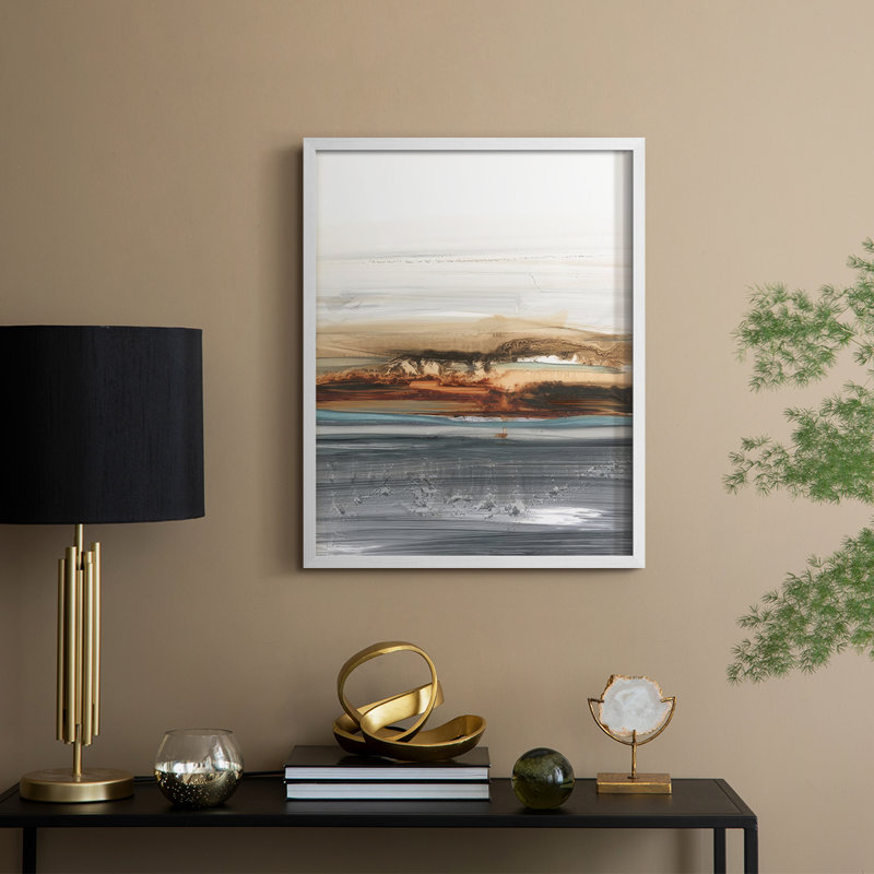Sienna Dunes II, reproduction encadrée - bois massif, H 30 po x l 24 po, Blanc