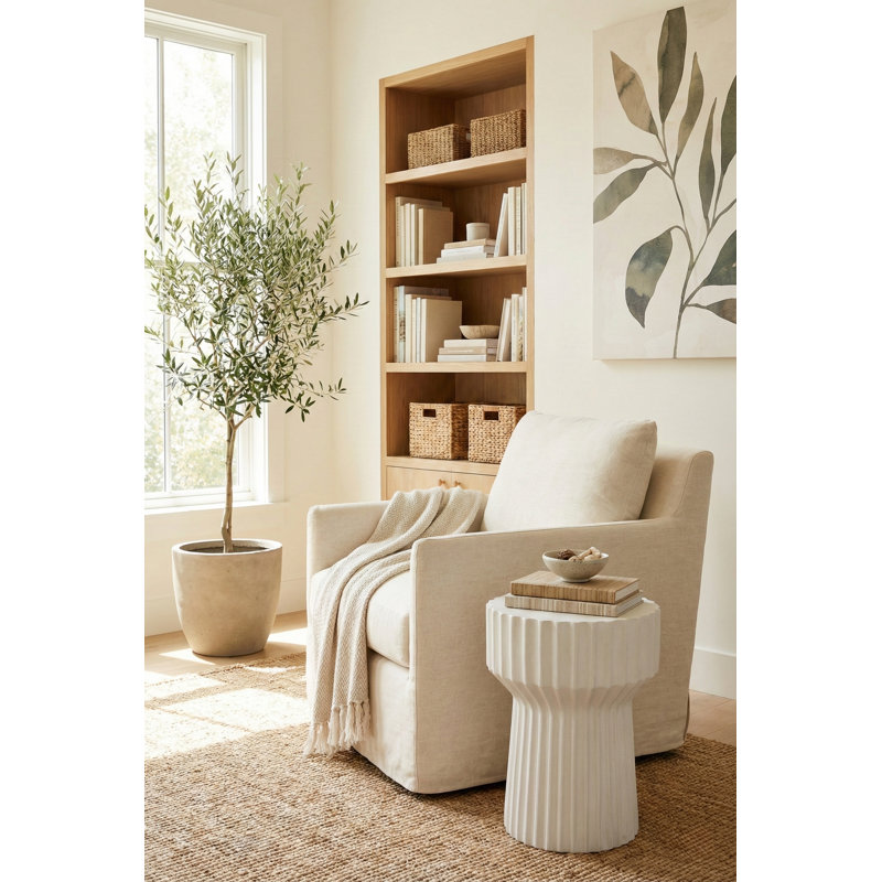 Vetra Stone Side Table, Off White