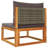  Garden Sofa Set Grey Solid Acacia Wood, Polyester, PE Rattan Medium