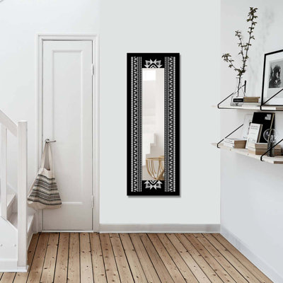 Elegant Decorative Mirror with Wooden Frame, 15.7 x 47.2 Inches | 100% Canvas on MDF, Thickness: 0.12 Inches | Real Mirror Size: 7.9 x 39.4 Inches | Stylish Wall Art for Living Room, Bedroom & Entryway