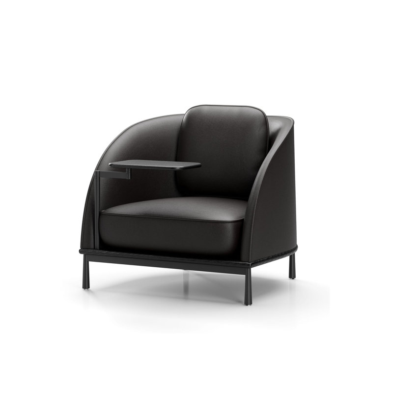 Méridienne Arc avec tablette, Brun foncé oméga, Chêne noir