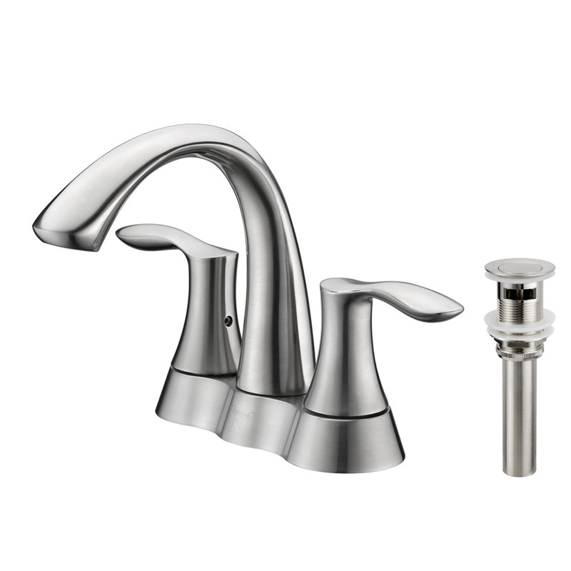 Robinet de lavabo de salle de bain à 4 poignées 4 po, Nickel brossé