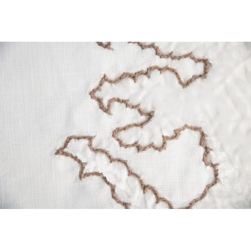 Ferns Floral Linen Throw Pillow, Latte, Rectangle 16"H x 20" W