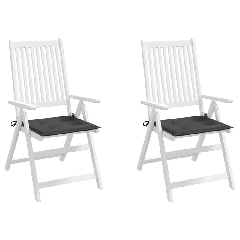 Ensemble de 2 coussins de chaise 100% polyester anthracite Oxford, H 19,7 po x l 19,7 po x P 1,6 po, Polyester - anthracite