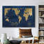 Indigo World Map - impression sur toile tendue-511784449