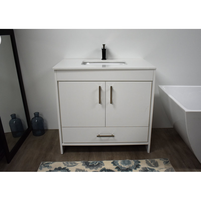 Ensemble de meuble-lavabo simple 36 po Annily, Blanc