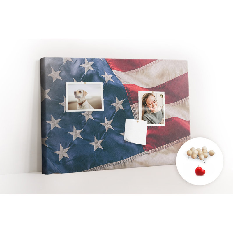 Wall Mounted bulletin board print decorative wall pin board for wall decorative corkboard American flag