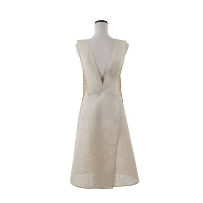 Tablier de cuisine en mélange de lin - Tablier de cuisine minimaliste avec larges bretelles et poches latérales pour la cuisson, la cuisine et un usage quotidien