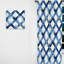 Blue and White Tiles Diamonds - Rideau abstrait - Rideau géométrique obscurcissant - 1 panneau-107598021