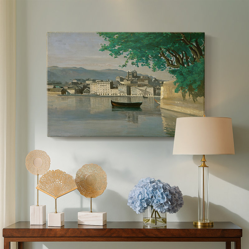 Jean "View of Geneva" - Art mural sur toile tendue de qualité musée, 8 x 12