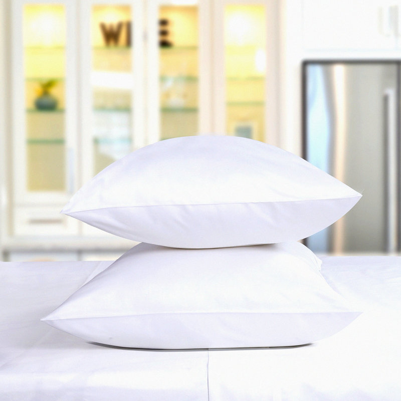 Luxury Cotton Standard Pillow Cases Set - Soft & Breathable GOTS Certified Sheets for Home, Hotel, Hospital Use - Bright White - Pack of 2