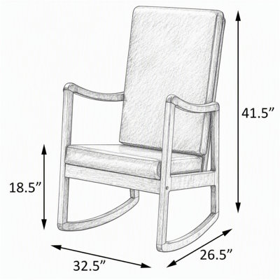 Chaise berçante brun foncé et espresso avec accoudoirs