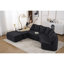 Canapé modulaire en forme de U de 133 po avec support inclinable amovible en chenille de grain de bois noir désossé de 133 po, idéal pour les grands salons ou les chambres à coucher