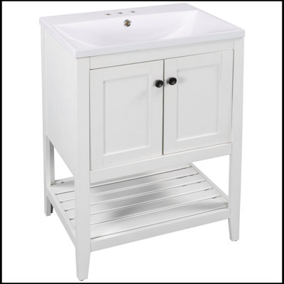 Duquella 24'' Free Standing Single Bathroom Vanity with Ceramic Top -  Wildon HomeÂ®, D0B094F1F48346FFA1BE8EA1693915EC