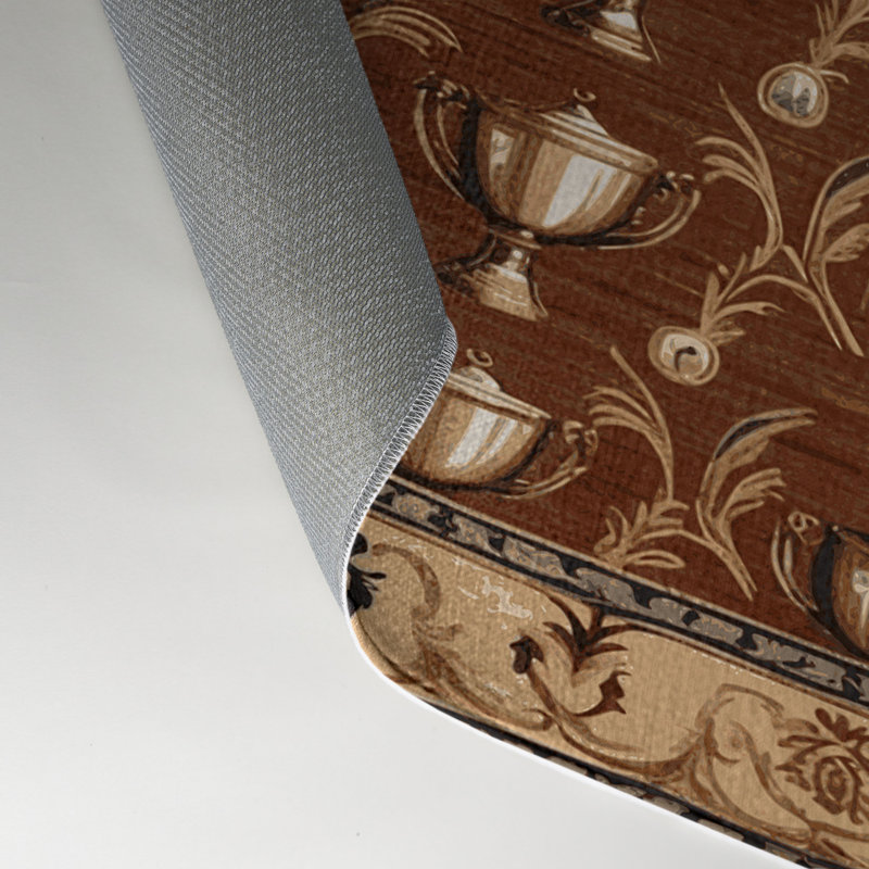 Tapis d'intérieur et d'extérieur brun français, Rectangle 5 pi x 7 pi