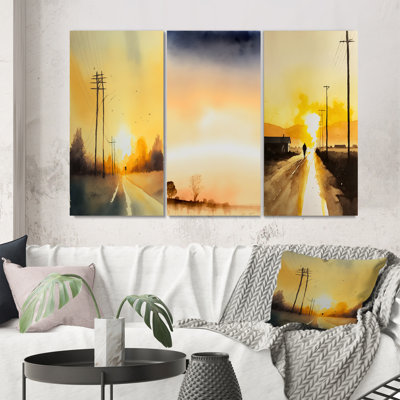 " Countryroad During Golden Hour " 3 - Pieces