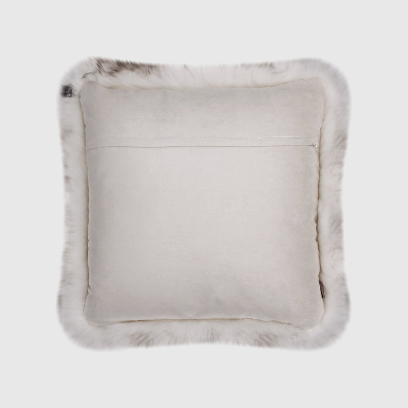 Fieldman Square Pillow Cover & Insert, Brown/White