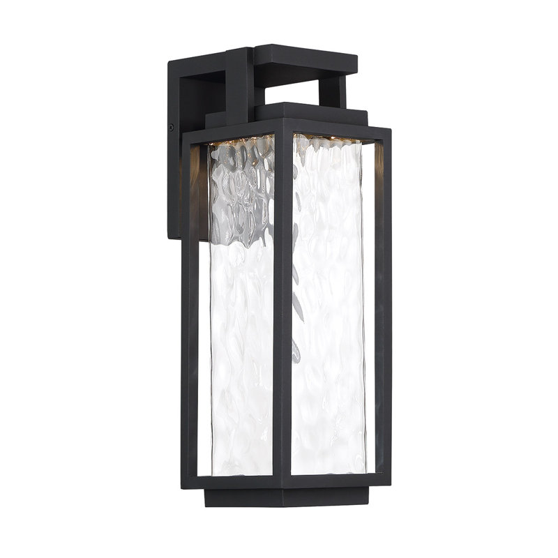 18" Two If By Sea Black Integrated LED Outdoor Armed Sconce, 18" H x 6" W x 7.56" D