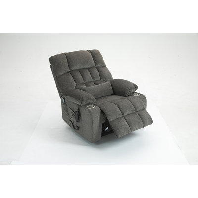 Fauteuil inclinable et inclinable pour personne grande et grande: mousse haute densité, chaleur, massage, poches, porte-gobelets, télécommande double, moteur OKIN