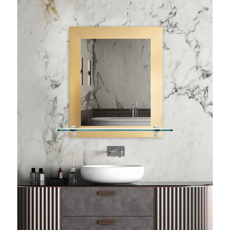 Miroir d'appoint Beigenwald, Or / support chromé
