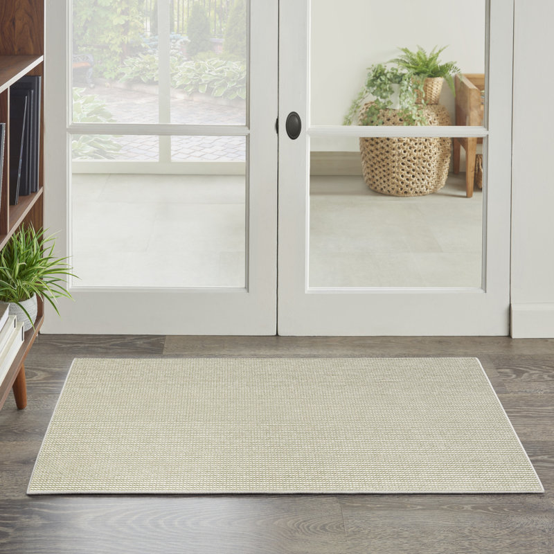 Nourison Natural Texture 2'2" x 3'9" Ivory Green Farmhouse Indoor Rug, Rectangle 2'2" x 3'9", Ivory/Green