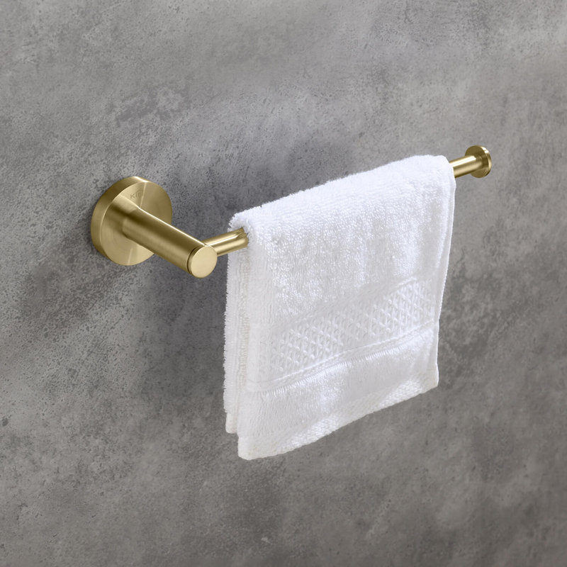 10" Wall Mounted Towel Bar, Brush Gold