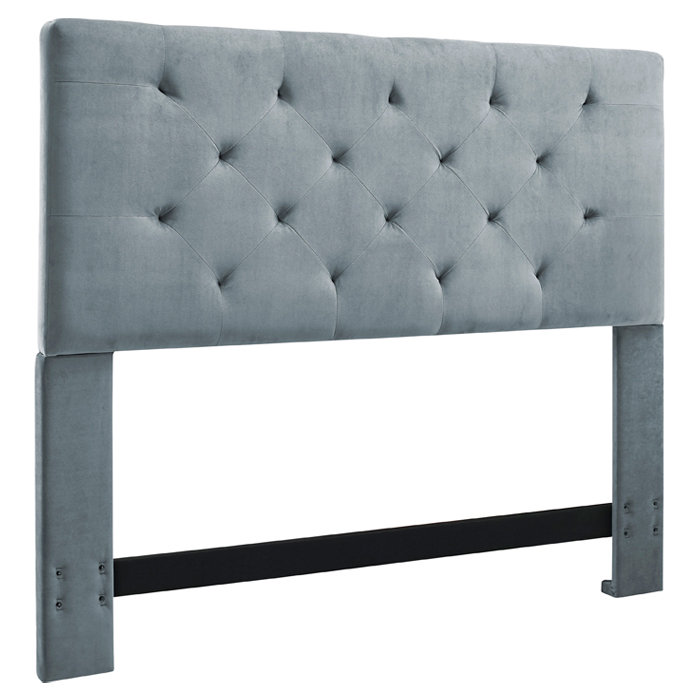 Tête de lit en tissu d'ameublement Brennan, Double / Grand, Gris tourterelle