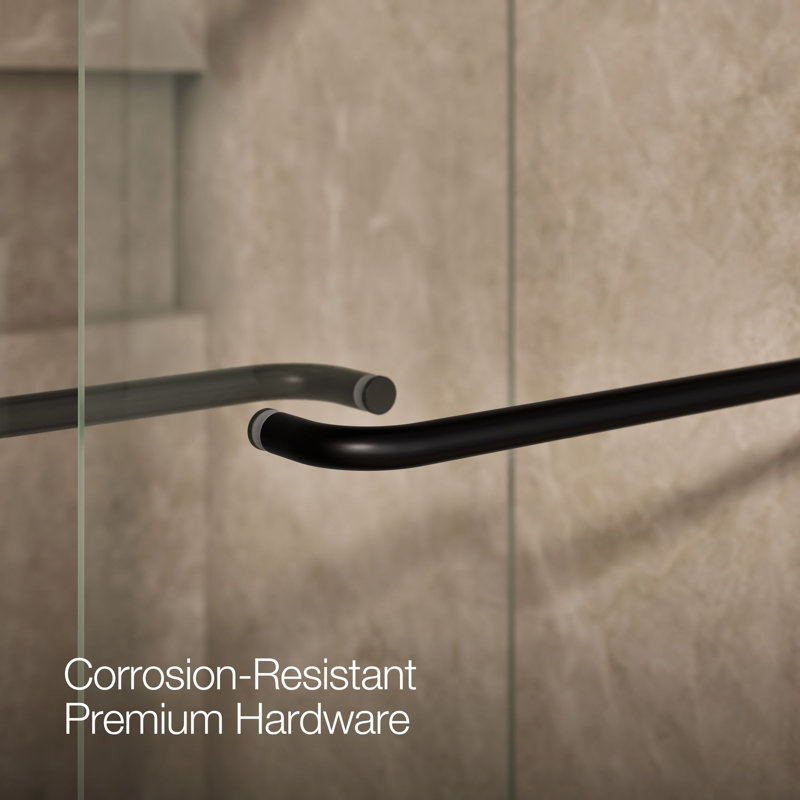 Levity 47.63" x 74" Bypass Shower Door with CleanCoat® Technology, Crystal Clear, Matte Black
