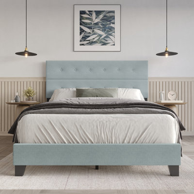 Lit tapissier standard non fini Sherlyne