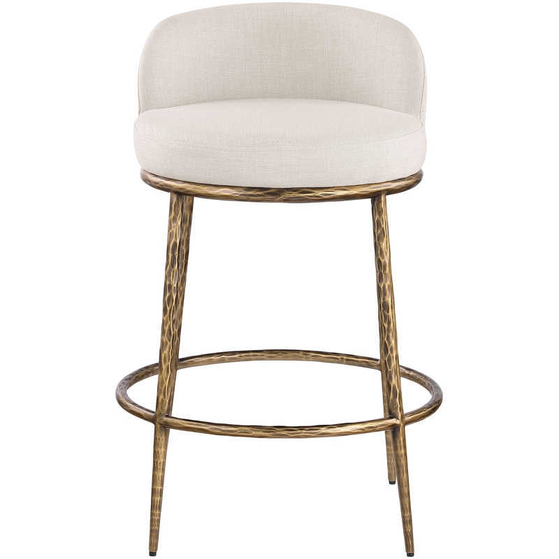 Tabouret de comptoir Ferro Hessle, Siège beige / cadre doré