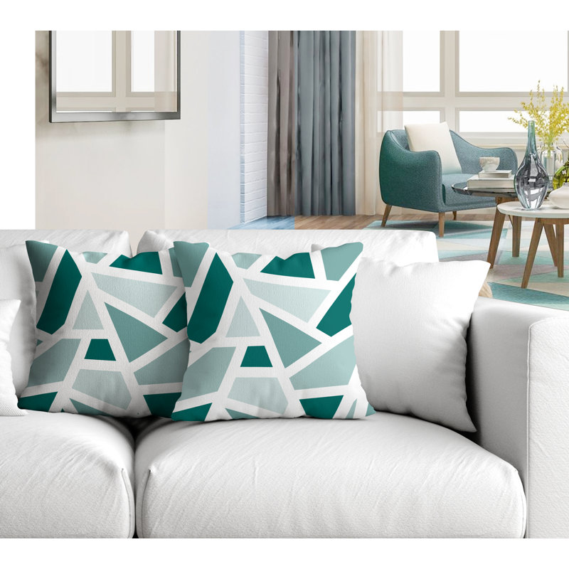 Coussin carré intérieur / extérieur Marion, L 15 po x H 15 po, Émeraude