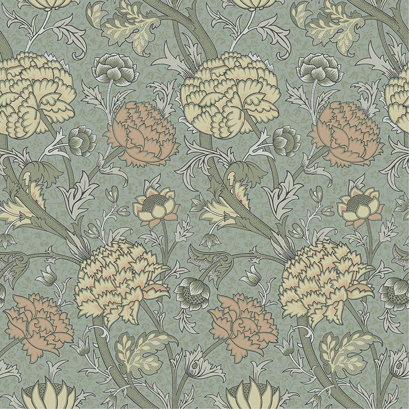 Rouleau floral Cybil, Bleu clair
