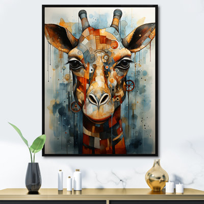 " Modern Giraffe Brown Portrait "