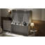 Grand lit escamotable avec bureau, lumières DEL et station de charge USB, gris